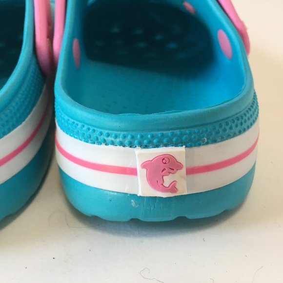 Unbranded Kids Clog Sandals Shoes Blue Pink White Dolphin Water Size 3 34 Child - Picture 9 of 12